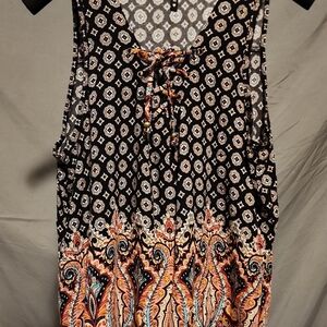 HeartSoul Black and Multicolor Patterned Tank Top